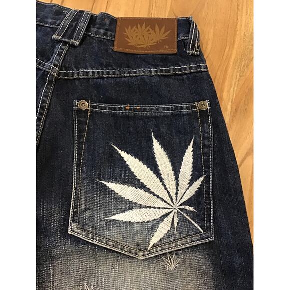 Victorious Urban Couture Rare Jean Denim Shorts Mens Sz 30 Big Mary Jane 90s Y2K - Picture 6 of 7